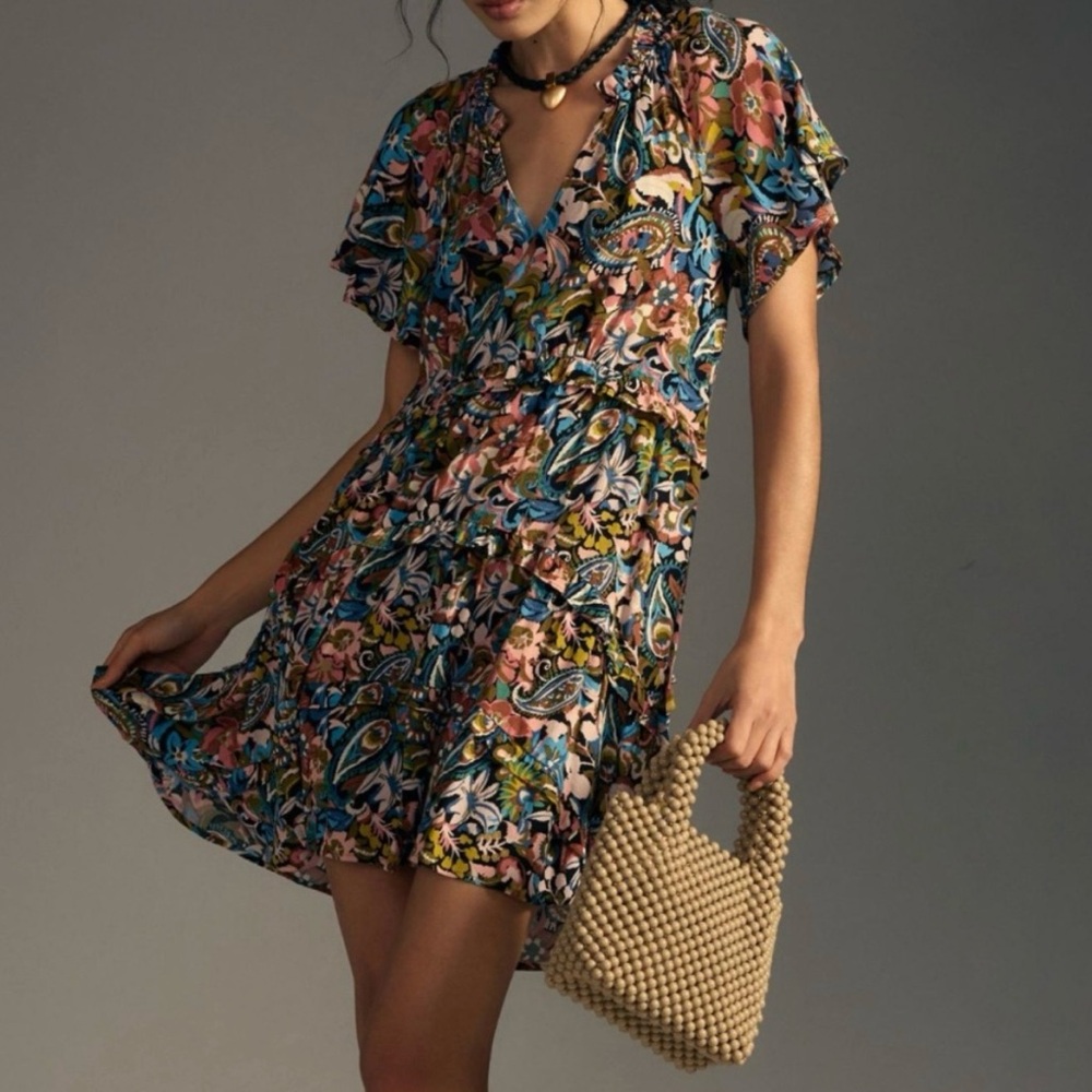 Anthropologie Robin Tiered Mini Dress